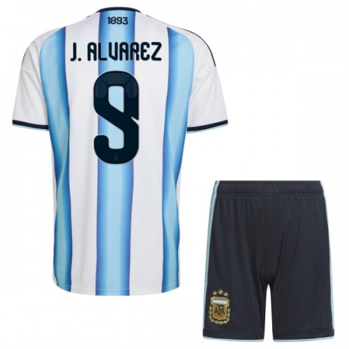 Dětský Fotbalový Dres Argentina J. Alvarez 9 Domácí Dresy Mistrovství Světa 2026 Dětský Fotbalový Dres Argentina J. Alvarez 9 Domácí Dresy Mistrovství Světa 2026