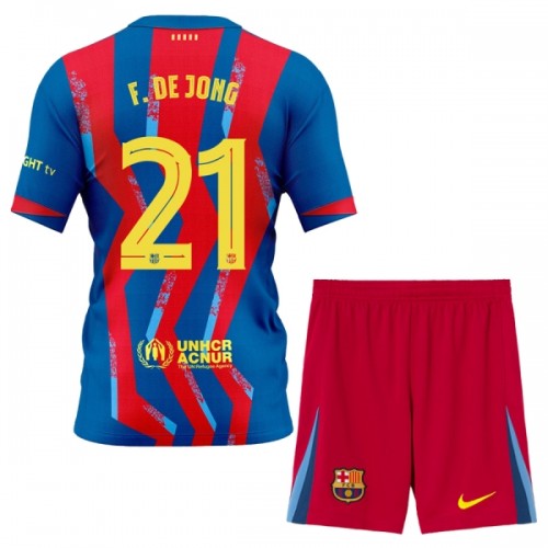Dětský Fotbalový Dres FC Barcelona F. De Jong 21 Čtvrtý Dresy 2025-26 Dětský Fotbalový Dres FC Barcelona F. De Jong 21 Čtvrtý Dresy 2025-26