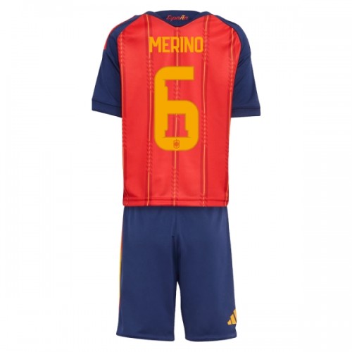 Dětský Fotbalový Dres Španělsko Merino 6 Domácí Dresy Mistrovství Světa 2026 Dětský Fotbalový Dres Španělsko Merino 6 Domácí Dresy Mistrovství Světa 2026