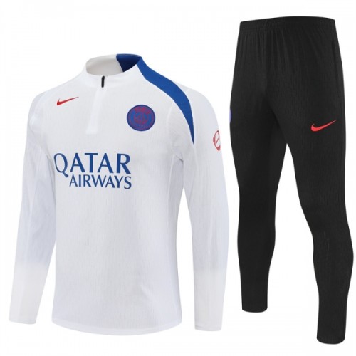 Paris Saint-Germain Tréninkový Mikina Čtvrt Zip 2025-26 Bílá Paris Saint-Germain Tréninkový Mikina Čtvrt Zip 2025-26 Bílá