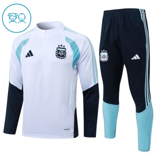 Dětský Argentina Tréninkový Mikina Čtvrt Zip 2026-27 Bílá Dětský Argentina Tréninkový Mikina Čtvrt Zip 2026-27 Bílá