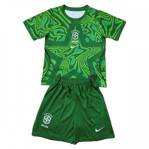 Dětský Fotbalový Dres Brazílie Domácí Dresy Brankářské Mistrovství Světa 2026 Zelená Dětský Fotbalový Dres Brazílie Domácí Dresy Brankářské Mistrovství Světa 2026 Zelená