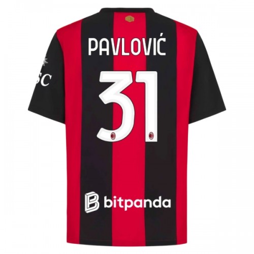 Fotbalový Dres AC Milán Pavlovic 31 Domácí Dresy 2026-27 Fotbalový Dres AC Milán Pavlovic 31 Domácí Dresy 2026-27