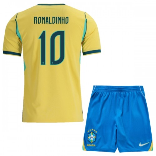 Dětský Fotbalový Dres Brazílie Ronaldinho 10 Domácí Dresy Mistrovství Světa 2026 Dětský Fotbalový Dres Brazílie Ronaldinho 10 Domácí Dresy Mistrovství Světa 2026