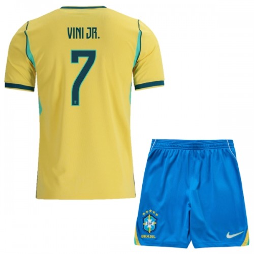 Dětský Fotbalový Dres Brazílie Vini JR. 7 Domácí Dresy Mistrovství Světa 2026 Dětský Fotbalový Dres Brazílie Vini JR. 7 Domácí Dresy Mistrovství Světa 2026