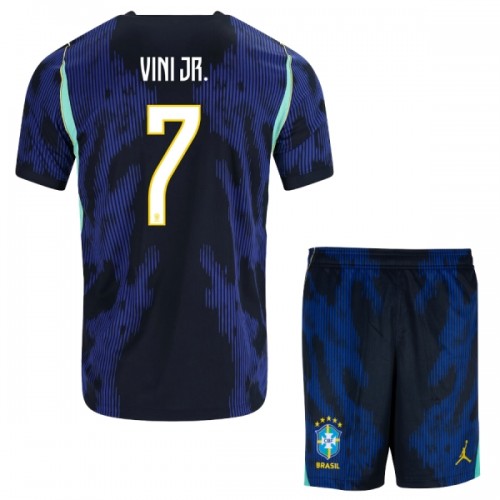 Dětský Fotbalový Dres Brazílie Vini JR. 7 Venkovní Dresy Mistrovství Světa 2026 Dětský Fotbalový Dres Brazílie Vini JR. 7 Venkovní Dresy Mistrovství Světa 2026