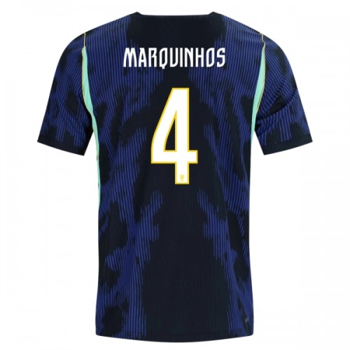 Fotbalový Dres Brazílie Marquinhos 4 Venkovní Dresy Mistrovství Světa 2026 Fotbalový Dres Brazílie Marquinhos 4 Venkovní Dresy Mistrovství Světa 2026