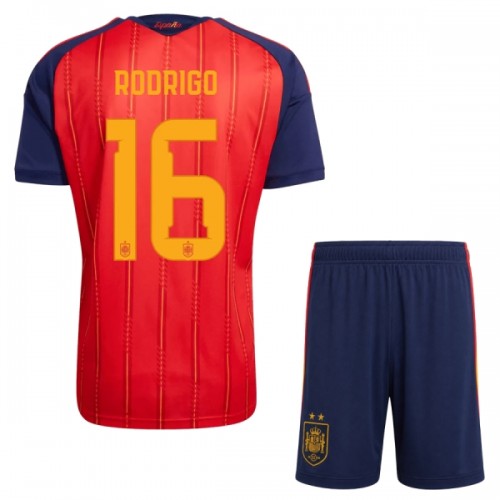 Dětský Fotbalový Dres Španělsko 2 Stars Rodrigo 16 Domácí Dresy Mistrovství Světa 2026 Dětský Fotbalový Dres Španělsko 2 Stars Rodrigo 16 Domácí Dresy Mistrovství Světa 2026