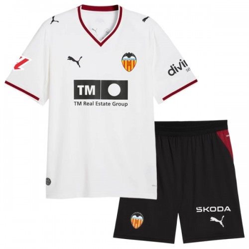 Dětský Fotbalový Dres Valencia CF Domácí Dresy 2026-27 Dětský Fotbalový Dres Valencia CF Domácí Dresy 2026-27