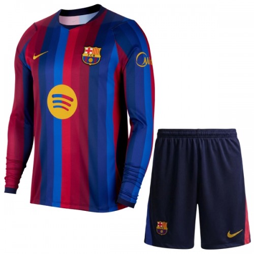 Dětský Fotbalový Dres FC Barcelona Domácí Dresy 2026-27 Dlouhý Rukáv Dětský Fotbalový Dres FC Barcelona Domácí Dresy 2026-27 Dlouhý Rukáv