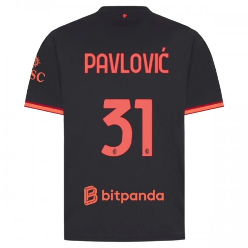 Fotbalový Dres AC Milán Pavlovic 31 Alternativní Dresy 2026-27 Fotbalový Dres AC Milán Pavlovic 31 Alternativní Dresy 2026-27