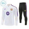 Dětský Barcelona Tréninkový Mikina Čtvrt Zip 2026-27 Bílá