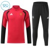 Dětský Manchester United Tréninkový Mikina Čtvrt Zip 2026-27 Červená Dětský Manchester United Tréninkový Mikina Čtvrt Zip 2026-27 Červená