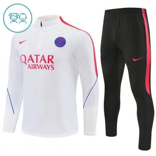 Dětský Paris Saint-Germain Tréninkový Mikina Čtvrt Zip 2026-27 Bílá Dětský Paris Saint-Germain Tréninkový Mikina Čtvrt Zip 2026-27 Bílá