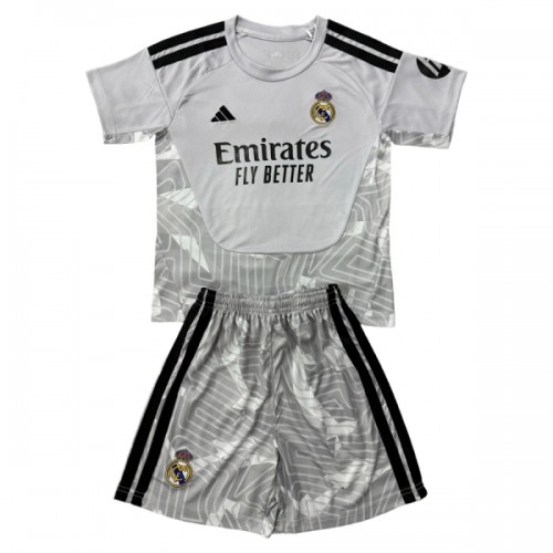 Dětský Fotbalový Dres Real Madrid Brankářské 2026-27 Šedá Dětský Fotbalový Dres Real Madrid Brankářské 2026-27 Šedá